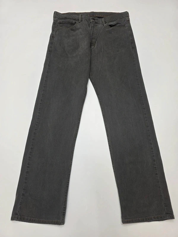 Levi's 505 Regular Fit Straight Leg Grey Jeans W38 L34 Denim