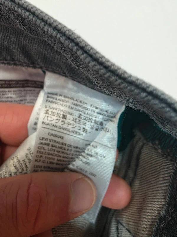 Levi's 511 Slim Fit Grey Jeans W30 L33 Charcoal Denim