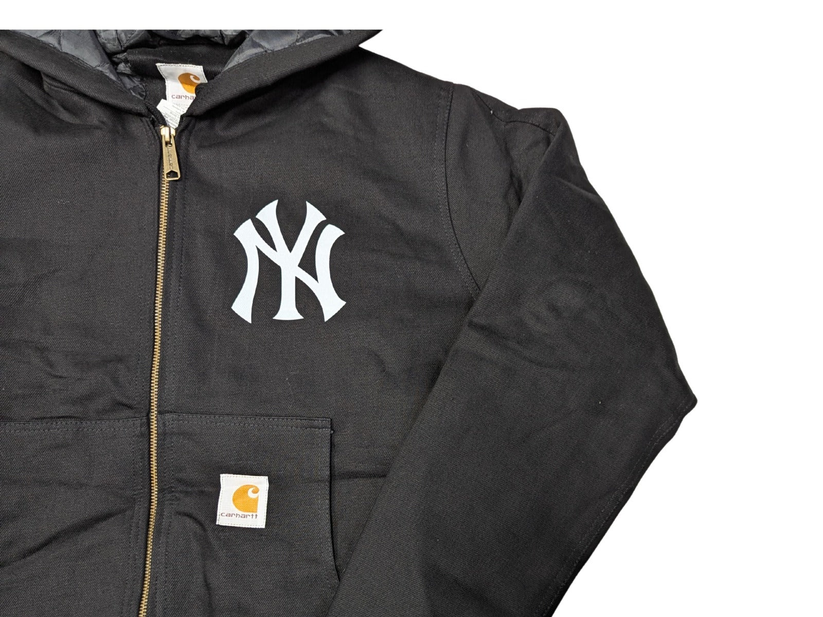 Carhartt NY Yankees Reworked Jacket, Vintage Hooded Workwear Coat Y2K Fashion, Size M