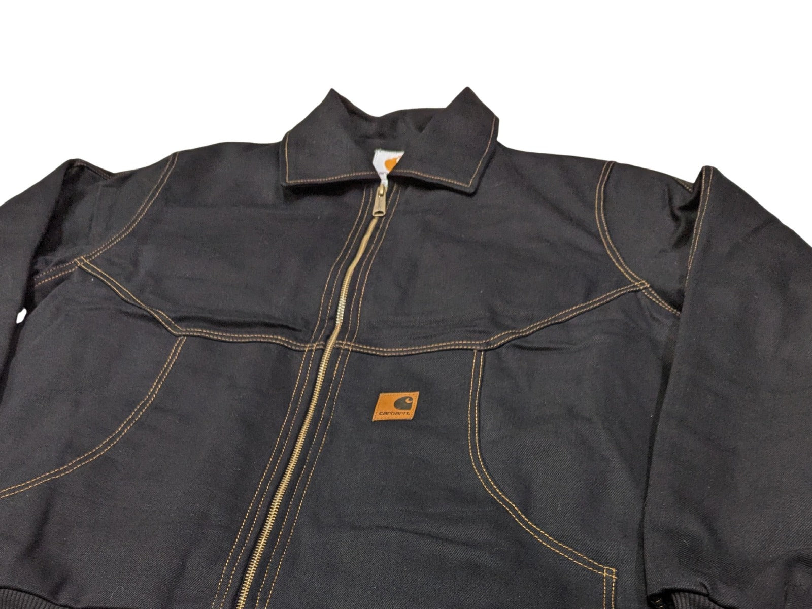 Vintage Style Carhartt Detroit Jacket: Black wash Canvas Workwear Coat