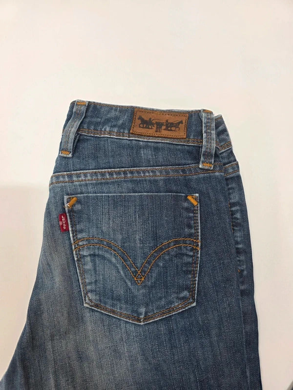 Levi's 627 Straight Fit Jeans W28 L34 Women's Blue Stretch Denim