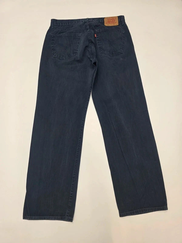 Levi's 551 Relaxed Fit Dark Blue Jeans W35 L31 Vintage Style