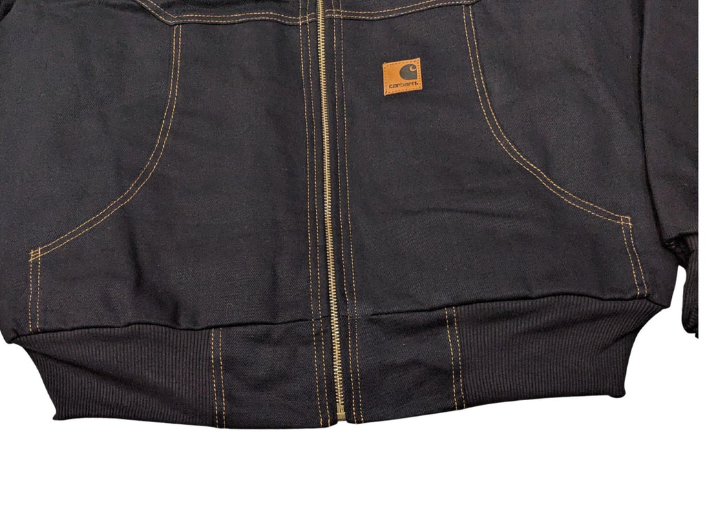 Vintage Style Carhartt Detroit Jacket: Black wash Canvas Workwear Coat