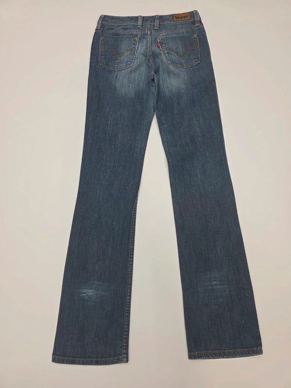 Levi's 627 Straight Fit Jeans W28 L34 Women's Blue Stretch Denim