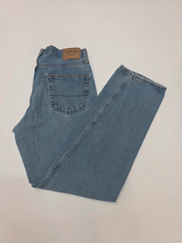Levi Strauss Signature Relaxed Fit Jeans W34 L34 Blue Denim Men's 100% Cotton