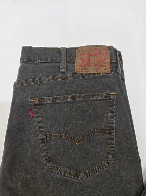 Levi's 505 Regular Fit Straight Leg Grey Jeans W38 L34 Denim