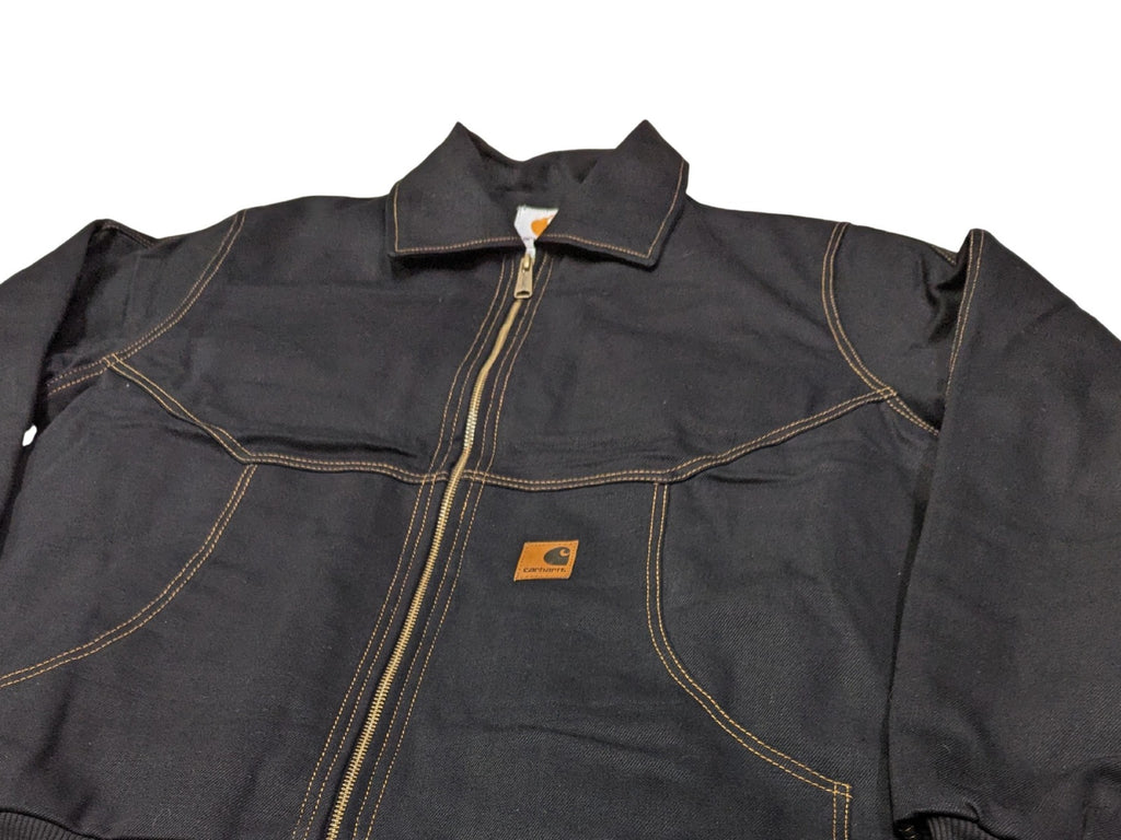 Vintage Style Carhartt Detroit Jacket: Black wash Canvas Workwear Coat