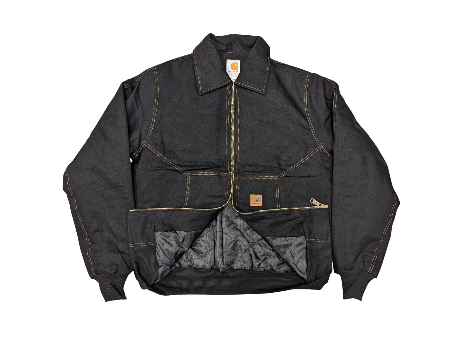 Vintage Style Carhartt Detroit Jacket: Black wash Canvas Workwear Coat