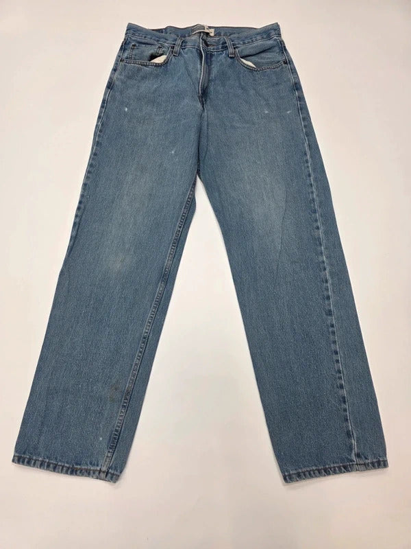 Levi Strauss Signature Relaxed Fit Jeans W34 L34 Blue Denim Men's 100% Cotton