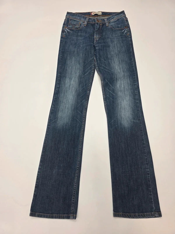 Levi's 627 Straight Fit Jeans W28 L34 Women's Blue Stretch Denim