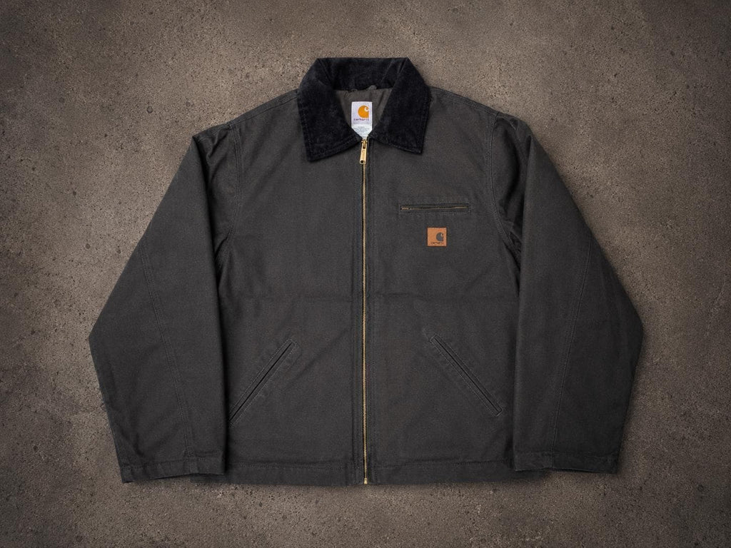 Vintage Style Carhartt Detroit Jacket: Faded Stone wash Canvas Workwear Coat