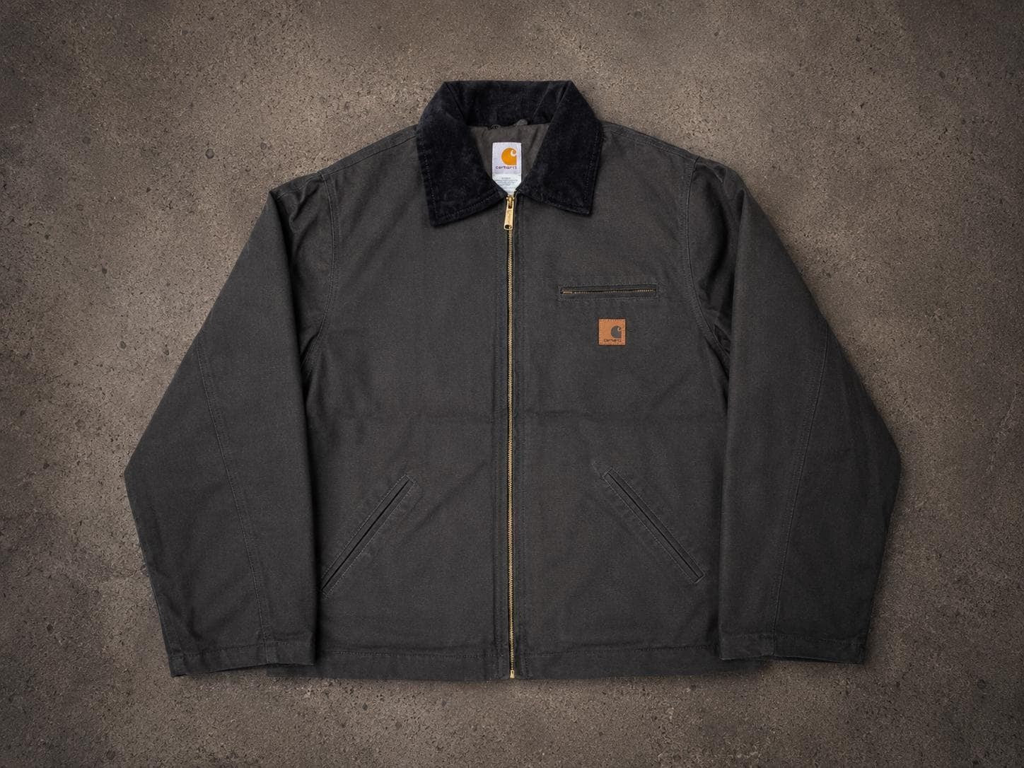Vintage Style Carhartt Detroit Jacket: Faded Stone wash Canvas Workwear Coat
