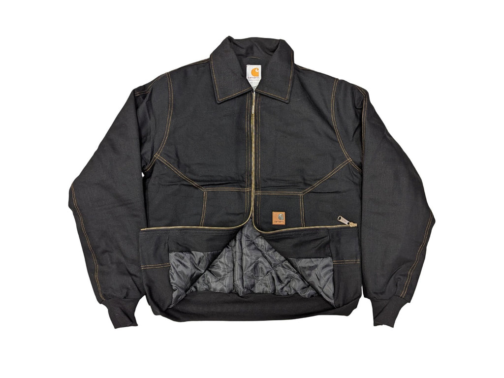 Vintage Style Carhartt Detroit Jacket: Black wash Canvas Workwear Coat