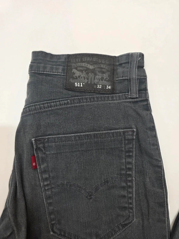 Levi's 511 Slim Fit Grey Jeans W30 L33 Charcoal Denim