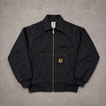 Vintage Style Carhartt Detroit Jacket: Black wash Canvas Workwear Coat
