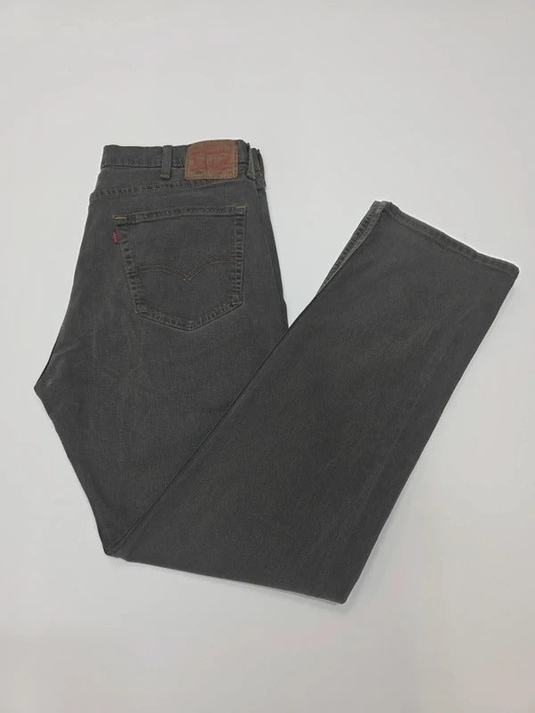 Levi's 505 Regular Fit Straight Leg Grey Jeans W38 L34 Denim