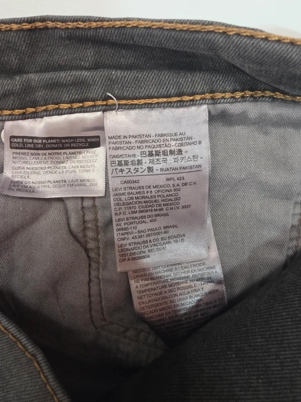 Levi's 505 Regular Fit Straight Leg Grey Jeans W38 L34 Denim