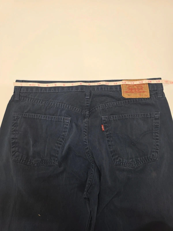 Levi's 551 Relaxed Fit Dark Blue Jeans W35 L31 Vintage Style