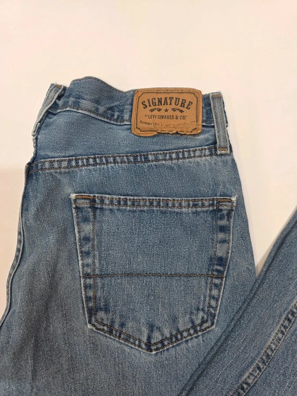 Levi Strauss Signature Relaxed Fit Jeans W34 L34 Blue Denim Men's 100% Cotton