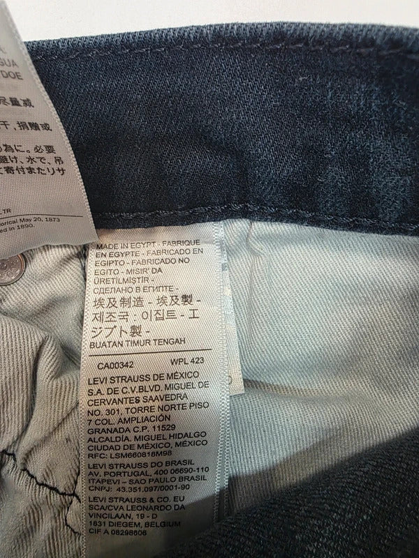 Levi's 511 Slim Fit Jeans W34 L34 Dark Wash Blue Denim Men's Made In Egypt